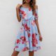 thumbnail image 4 of Vestido de verano con hombros descubiertos y estampado de gasa para mujer Vestido de playa Vestido de sol Mini vestido Fridja  hjkh5077, 4 of 4