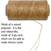 The Beadsmith Artificial Sinew – Waxed Polyester Cord, Natural Color, 5-Ply, 4 oz, 131 yds / 394 ft