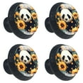 thumbnail image 2 of 4 Pcs Panda Sunflower Knobs for Kitchen Cabinet Cupboard Dresser Bookcase Drawer Pulls Handles Round Home Decor, 2 of 8