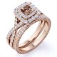 thumbnail image 1 of JeenMata Anillo de Bodas Antiguo con Zafiro Azul Ovalado de 1,75 Quilates y Piedra Natal Creado en Laboratorio en Oro Rosa de 18 K sobre Plata, 1 of 5