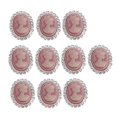 thumbnail image 1 of 10 piezas de de imitación botones ovalados adorno de aleación decoración de boda de bricolaje - rosa, se describe Rosado Macarena Botones ovalados de diamantes de imitación, 1 of 8