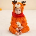 thumbnail image 2 of MICHLEY Navidad alce mamelucos de bebé invierno con capucha franela niño ropa infantil monos mono traje para niños, 2 of 5