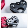 thumbnail image 2 of Zip Line Trolley Double Pulleys Hanging Device Caving Professional Aluminum Alloy Zip Tool Rope Fixator 25KN Tandem Wheels Climbing Pulley for Outdoor Use Black, 2 of 9