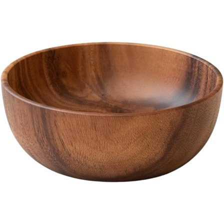 Acacia Wooden Serving Bowls,Serving Bowl for Fruits or Salads, Single Bowl (7.87" D × 2.95" H) 40.5 oz
