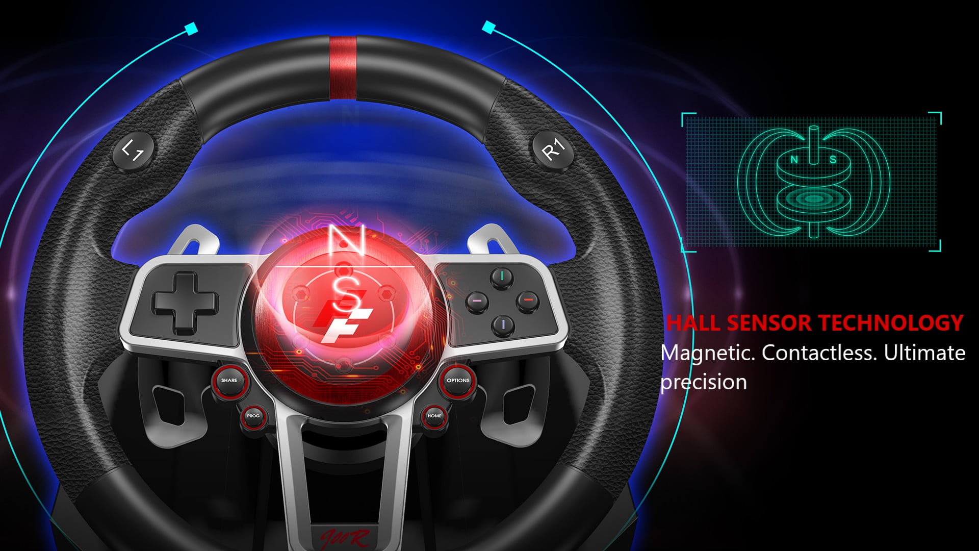 Flashfire SUZUKA 900A Racing Steering Wheel and Pedals for PC, PS3, PS4, Xbox 360, XBOX ONE, XBOX Series X/S and Nintendo Switch, Black