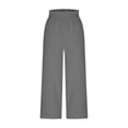 thumbnail image 4 of Audhol Womens Capri Pants, High Waisted Pants for Women Wide Leg Linen Pant Casual Summer Beach Cropped Trousers with Pockets Capris for Women Grey M, 4 of 4