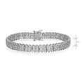 thumbnail image 4 of Forever Facets Diamond Accent Triple Row 7.25” Tennis Bracelet in Sterling Silver, Adult Female, 4 of 8