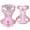 Pink, variant on PawWave No Pull Dog Harness with Hidden Tracking Tag Holder, Soft Padded Reflective Vest with Car Safety Leash Set for Small Medium Large Dogs