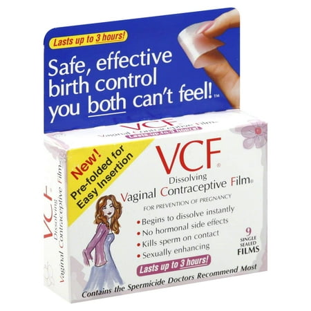 Vaginal Contraceptive Film, Single Sealed Films, 9 ct., Vaginal Contraceptive Film 28% nonoxynol for the prevention of pregnancy. By