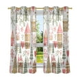 thumbnail image 6 of Yayeee Window Curtains Light Filtering 63"x42" Grommet Panel Pair Home Living Room Decor, Brown Nordic Christmas House, 6 of 7