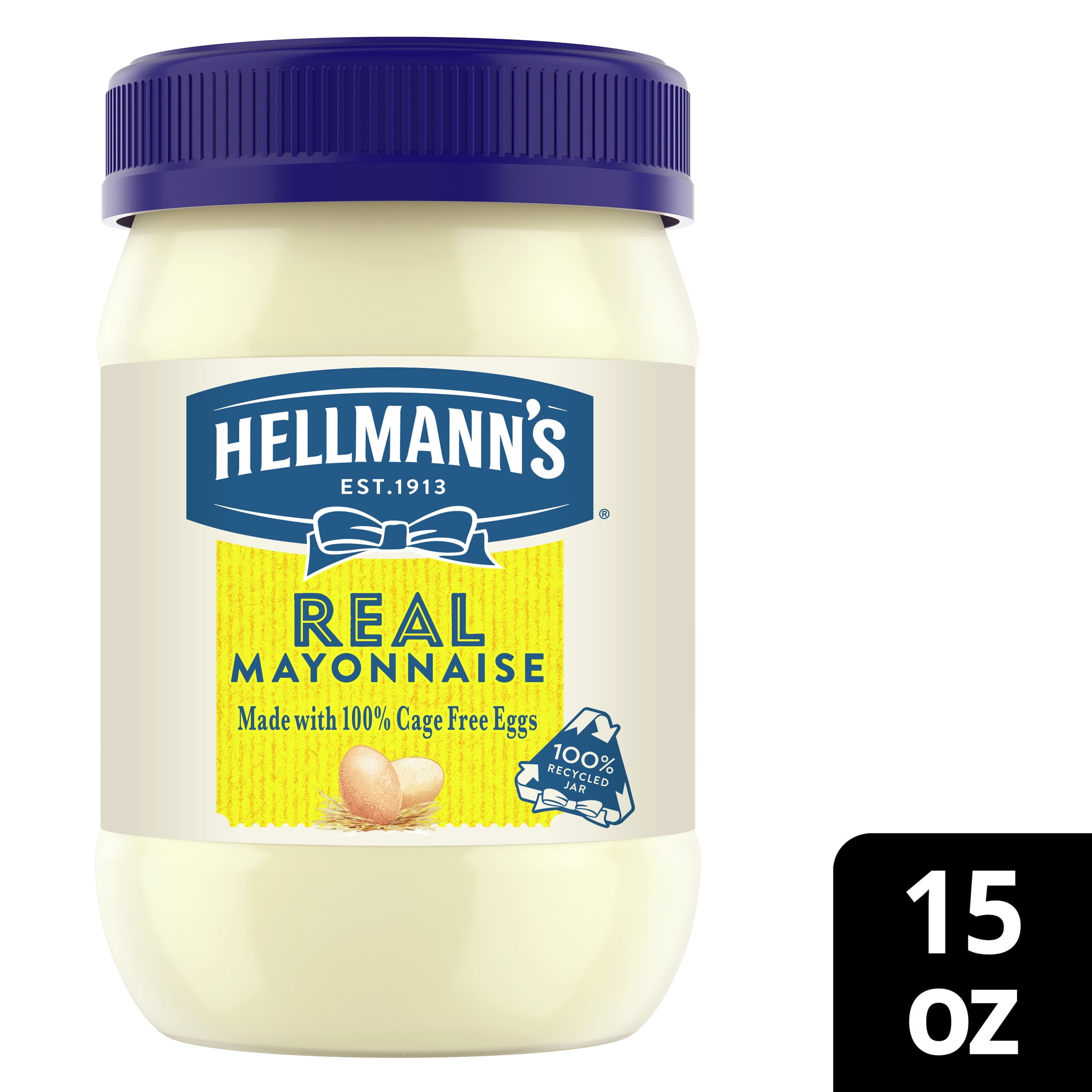 (12 pack) Hellmann's Real Mayonnaise Condiments, 15 fl oz Jar