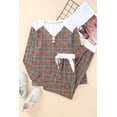 thumbnail image 1 of ABPHQTO Conjunto de ropa interior cepillada a cuadros de 2 piezas para mujer, 1 of 5