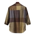 thumbnail image 4 of Caqnni Mens Linen Long Sleeve Casual Button Up Shirts Summer Untucked Dress Shirts (Brown,XL), 4 of 4