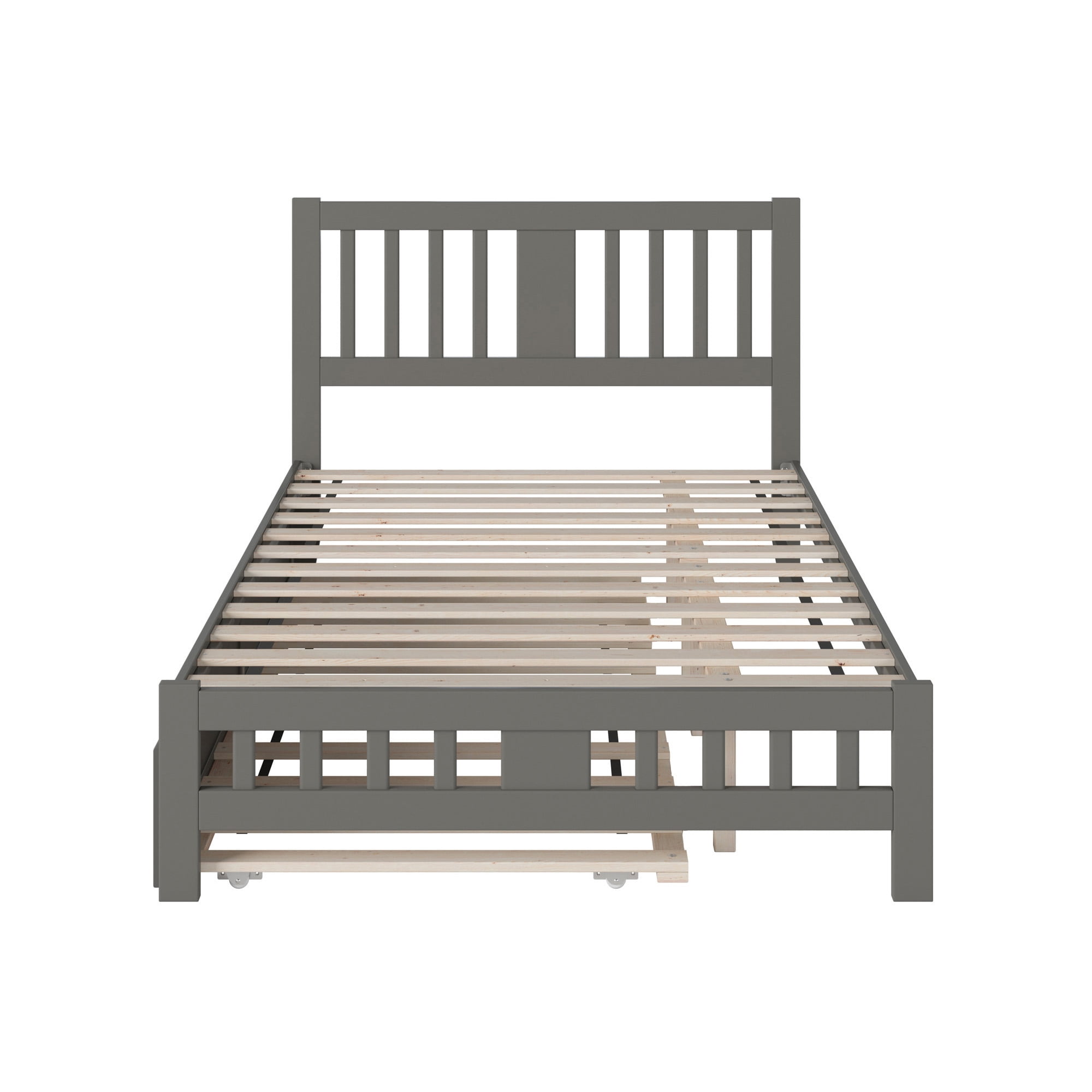 AFI Tahoe Full Wood Platform Bed with Headboard Footboard & Twin Trundle, Grey