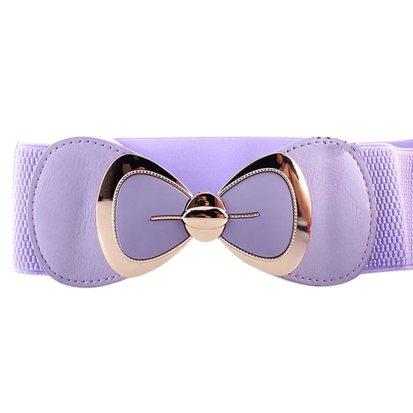 Belt Women Fashion Bowknot Buckle Waistband Wide Elastic Stretch Waist Belt PP Belt