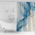 thumbnail image 2 of Abstract Marble Shower Curtain Set ，Waterproof Fabric Shower Curtains Blue Gold Gradient Watercolor Texture Art Shower Curtains for Bathroom,Bathroom Decor 36"x72", 2 of 6