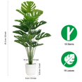 thumbnail image 4 of Plantas artificiales Monstera Deliciosa SAJANDAS con macetas (juego de 2), 4 of 7