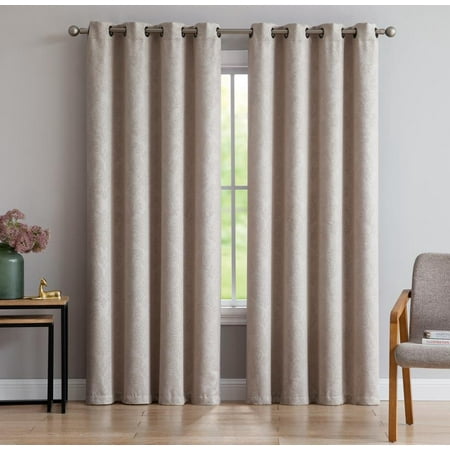 Evelyn Embossed Thermal Grommet Blackout Curtain Room Darkening