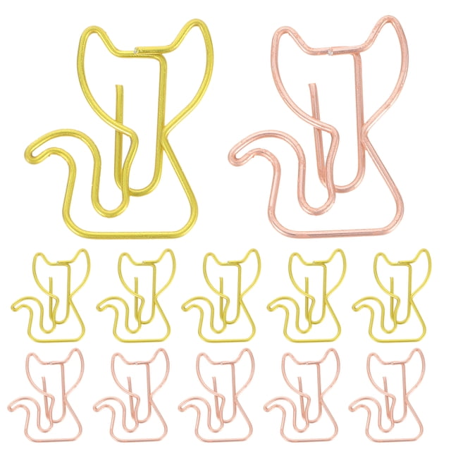 30 clips de papel con forma de gato, clips metálicos creativos para notas, alfileres decorativos, marcapáginas de papel con forma única para oficina, escuela y hogar.