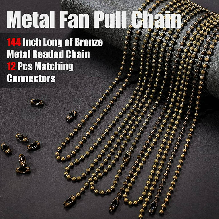 12 Pieces Ceiling Fan Pull Chain Extender Fan Chain Extension 12/24/ 36  Inches Extra Long Ceiling Fan Pull Chain