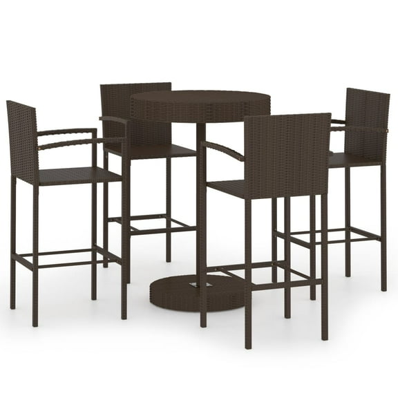 vidaXL Garden Bar Set Poly Rattan Bistro Dining Seating Multi Colors 3/5 Piece