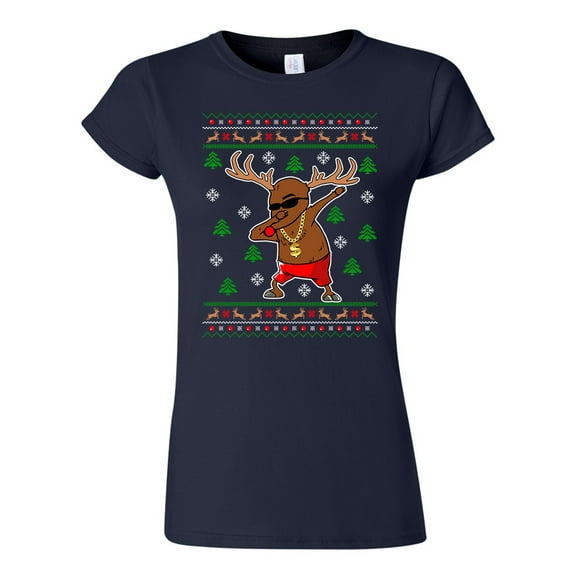 Junior Rudolph Gangsta Sleigh Reindeer Cool Ugly Christmas Funny DT T-Shirt Tee