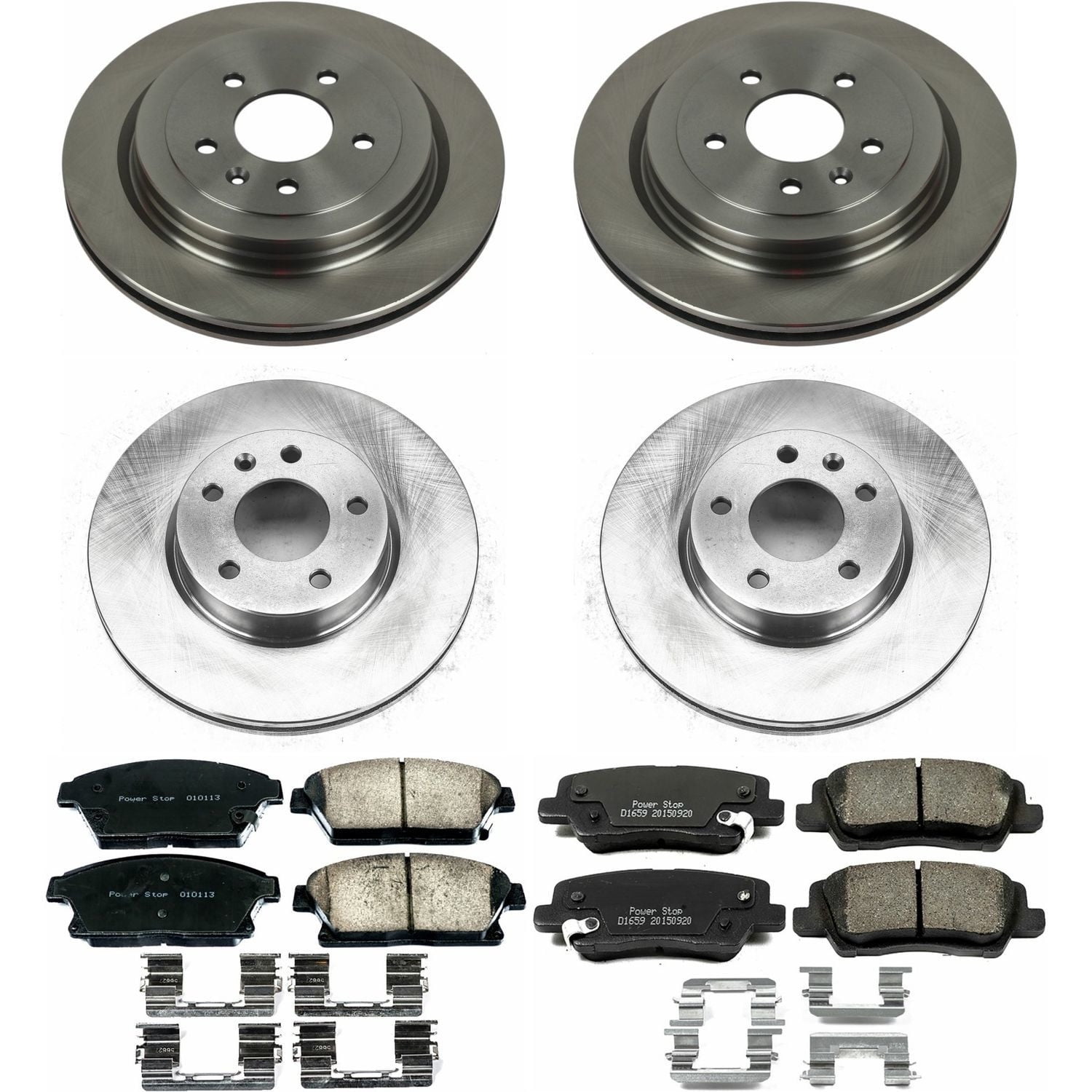 PowerStop Front and Rear Stock Replacement Brake Pad and Rotor Kit Fits: CADILLAC Select Models KOE6387