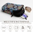 thumbnail image 5 of SEANATIVE Double Glasses Case for Women Men, Neoprene Zipper Eyeglass Pouch Water-Resistant Lightweight Travel Glasses Bag for Eyeglasses Sunglasses, Bohemian Paisley Floral Blue Black, 5 of 7