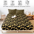 thumbnail image 5 of Queen Size Fitted Sheet Set - Banana Luxury 3 Piece Bedding Sets 16" Deep Pocket Fitted Sheet with 2 Pillowcases, Funny Yellow Fruits Classic Tropical Brushed Microfiber Hotel Luxury Bed Sheets, 5 of 9