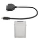 thumbnail image 3 of Adaptador SATA TypeC 2,5 pulgadas USB 3.0 10G SSD HDD Unidad de disco duro Caja de protección de cable (gris), 3 of 5