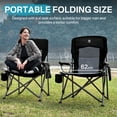 thumbnail image 4 of EVER ADVANCED 2 Pieces Oversized Folding Camping Chair, High Back Lawn Chair for Adults with Side Pockets & Cup Holder, Portable Chair for Outdoor, Heavy Duty, Support Up to 500lbs, Black, 4 of 7