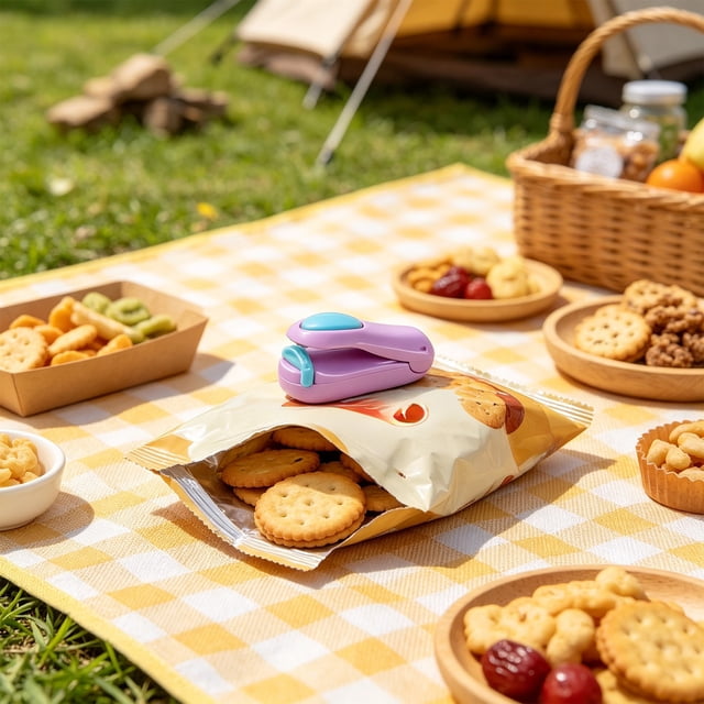 Sellador de mini bolsas de mano, sellador portátil para bolsas de snacks y almacenamiento de alimentos, Quick Seal Kitchen Gadget