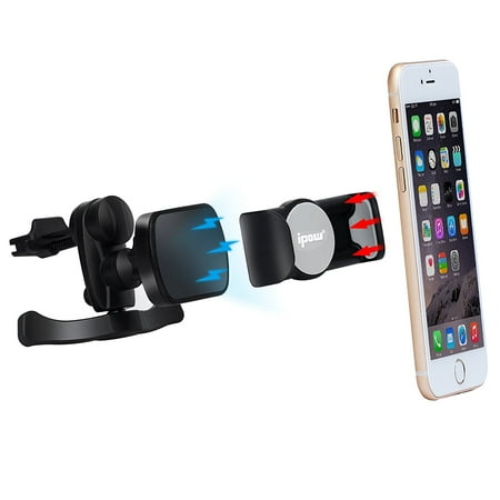 IPOW Air Vent Cell Phone Holder for Car, Magnetic Phone Car Mount with Take On/Off Adjustable 2.0