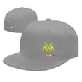 thumbnail image 4 of DouZhe Flat Brim Cap Snapback Hat, UFO Invader Alien Space Game Prints Adjustable Gray Adult Baseball Cap, 4 of 6