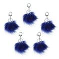 thumbnail image 3 of 5 piezas pompones mullidos pompones llavero de piel sintética pompones llavero para coche llavero o bolso decoración Azul real Soledad 5x colgantes de felpa encantos de bolas, 3 of 10