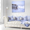 thumbnail image 2 of Designart Crisp Blue Waves Splashing Beach - Seashore Throw Pillow - 16x16, 2 of 4