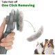 thumbnail image 3 of Cepillo para perros y gatos (verde), cepillo autolimpiante para el cuidado de perros, peine para perros y gatos con mango para pelo corto/largo, cepillo para mascotas con botón de autolimpieza para el, 3 of 5