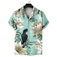 thumbnail image 1 of Grianlook Men Summer Tropical Shirts Short Sleeve Button Up Hawaiian Shirt V Neck Casual Loose Tunic Tops, 1 of 2