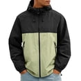thumbnail image 2 of Men'S UPF 50+ Sun Protection Color Block Hooded Jacket Full Zip Quick Dry Lightweight Windbreaker For Outdoor Adventures And Summer Casual Wear,Green,L, 2 of 5
