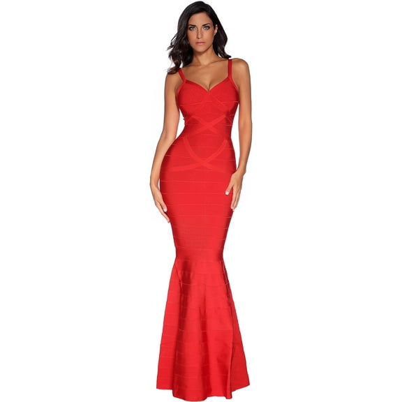 Women's Maxi Bandage Dress Fishtail Bodycon Formal Evening Dresses