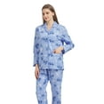 thumbnail image 3 of GLOBAL 100% Cotton Pajamas for Women Notch Collar Pjs Cozy Button Down Homewear with Pockets, Spring & Summer, 2-Piece, Sizes S to 3X, 3 of 5