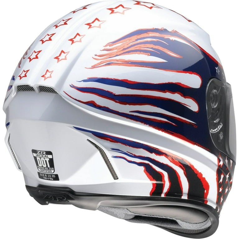 Z1R Jackal Patriot Motorcycle Helmet Red/White LG - Walmart.com