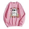 thumbnail image 4 of GEWSEY This Is Some Boo Sheet Halloween Sweatshirt for Women Funny Ghost Graphic Shirt Spooky Season Long Sleeve Tops (Pink, XL), 4 of 4