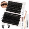 thumbnail image 1 of Vznffur Kit de extensión de pestañas esponjosas, 280 piezas, kit de extensión de pestañas gruesas 80D 100D mezcla de 0.394-0.709 in de volumen, kit de pestañas con unión de pestañas y pinzas de pestañ, 1 of 5