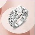 thumbnail image 5 of 925 Sterling Silver Rings for Women Heart Princess Wedding Bands Gemstone Birthstone Halo Engagement Rings Anniversary Diamond Zircon Promise Rings for Her Size 5-11 #02 White,6, 5 of 5