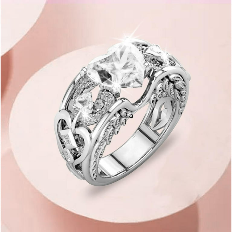 Delicate Women Fashion 925 Sterling Silver White Sapphire Diamond