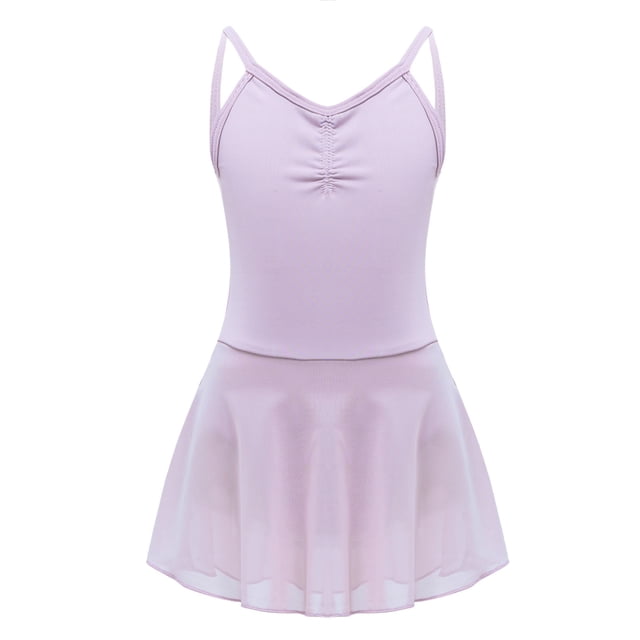 Jhaoyu Camisole Sans Manches pour Filles Robe de Danse Ballet Justaucorps de Gymnastique Ballerine Performance Violet 130