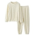 thumbnail image 4 of Xuniizn Fluffy Fleece Pajamas for Women Set Soft Cozy Loose Pajamas Set Plush 2 Piece Sleepwear for Fall Winter Clothes, 4 of 8
