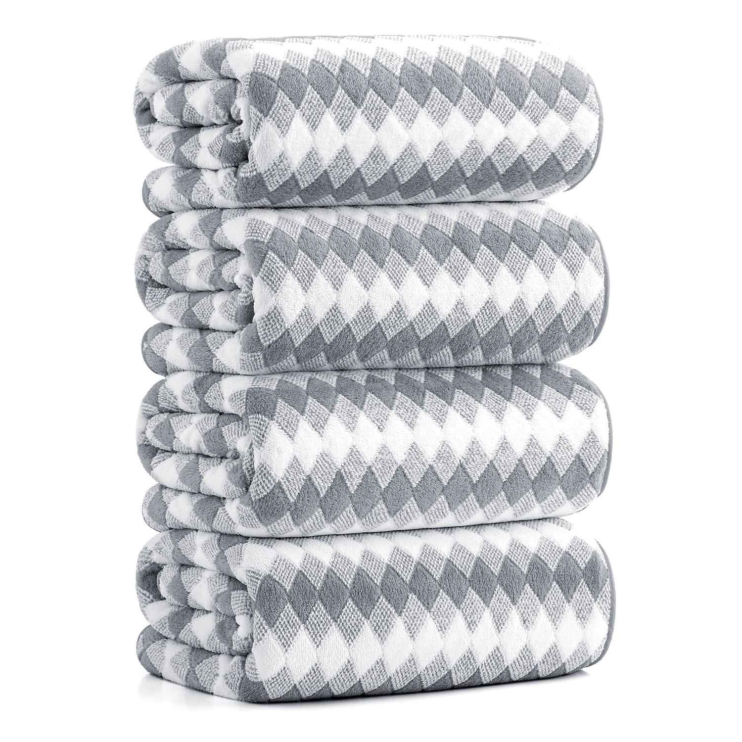 Smuge 4 Pack Bath Towels Extra Large 35"x 70"Highly Absorbent Quick Dry Bath Towels Oversized Microfiber Bath Sheets Soft Luxurious Towels for Bathroom Kitchen Spa Hotel Gym (Light Gray)