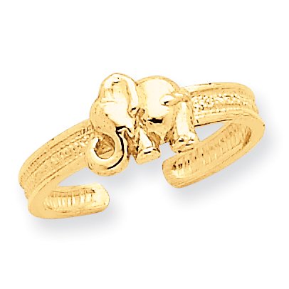 - 14K Yellow Gold Elephant Toe Ring